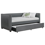 Brodie Upholstered Twin Daybed with Trundle Grey - 300554