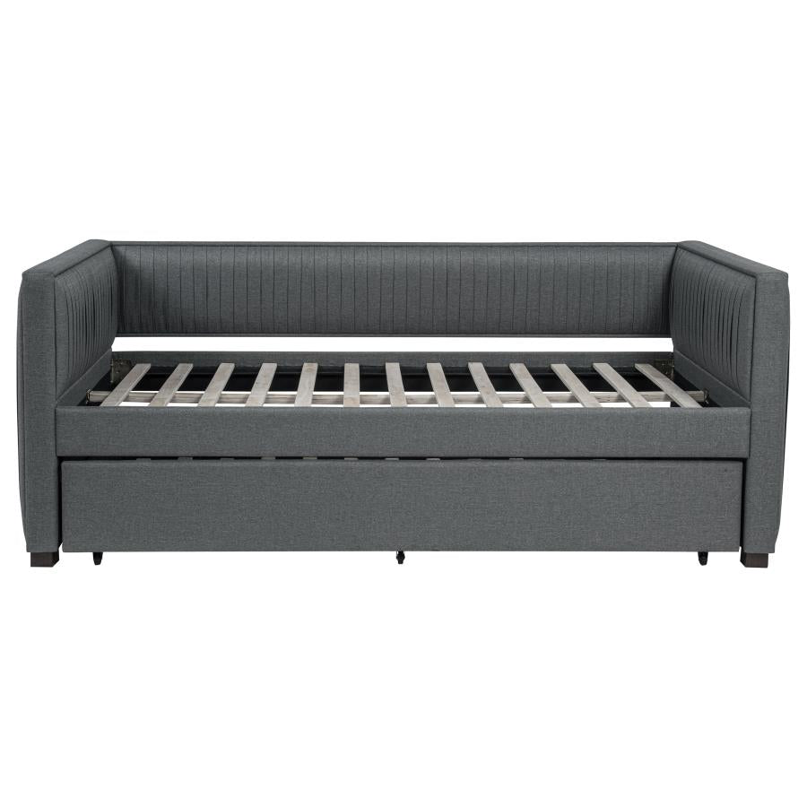 Brodie Upholstered Twin Daybed with Trundle Grey - 300554