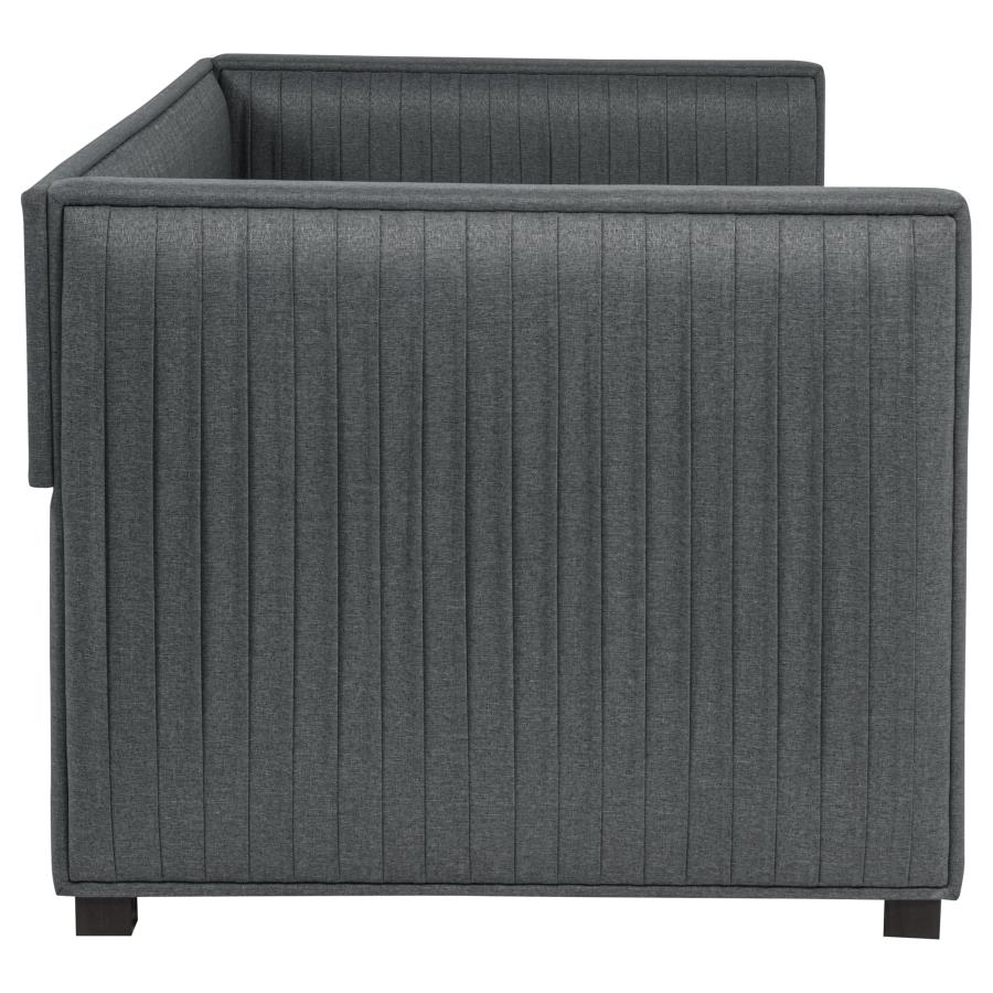 Brodie Upholstered Twin Daybed with Trundle Grey - 300554