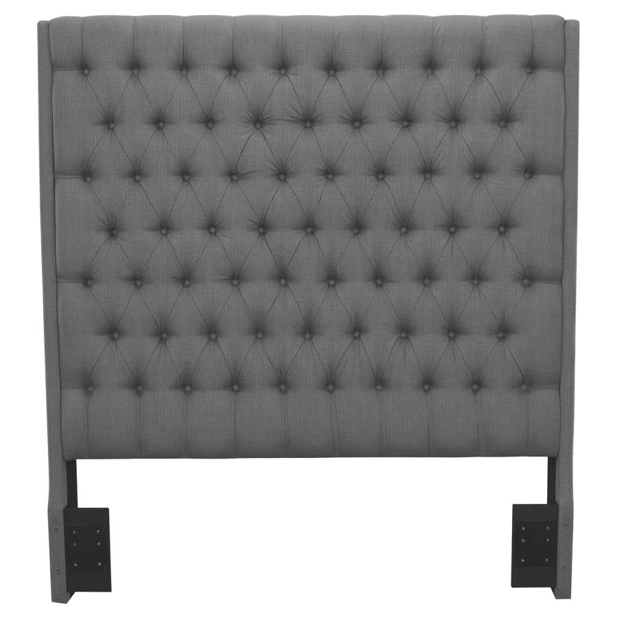 Camille Upholstered Eastern King Panel Headboard Grey - 300621KEB1