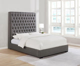 Camille Upholstered Eastern King Panel Bed Grey - 300621KE
