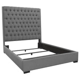 Camille Upholstered Eastern King Panel Bed Grey - 300621KE