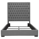 Camille Upholstered Eastern King Panel Bed Grey - 300621KE