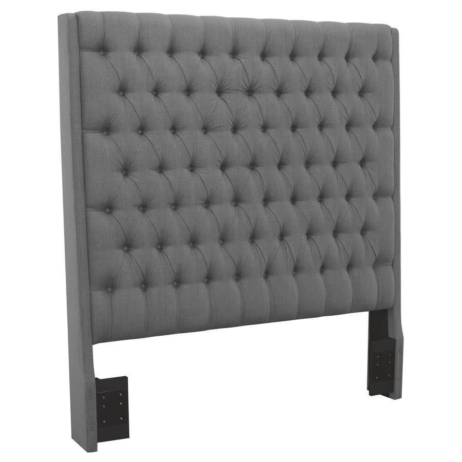 Camille Upholstered California King Panel Headboard Grey - 300621KWB1