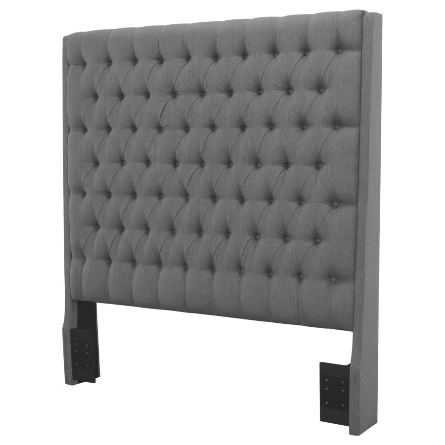 Camille Upholstered California King Panel Headboard Grey - 300621KWB1