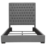 Camille Upholstered California King Panel Bed Grey - 300621KW