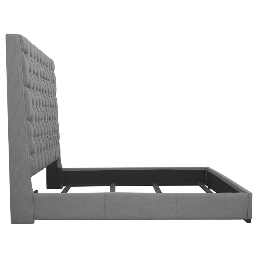 Camille Upholstered California King Panel Bed Grey - 300621KW