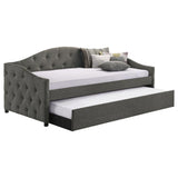 Sadie Upholstered Twin Daybed with Trundle Grey - 300638