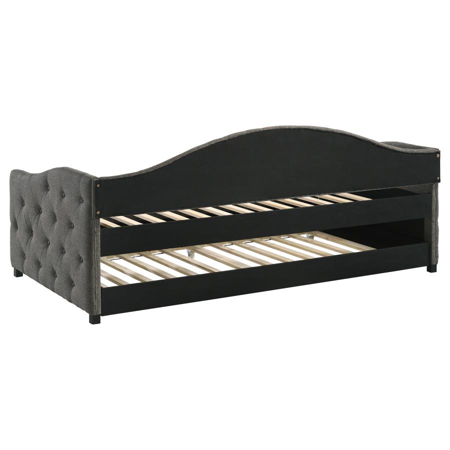 Sadie Upholstered Twin Daybed with Trundle Grey - 300638