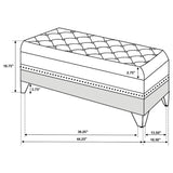 Barzini Velvet Upholstered Tufted Storage Bench Black - 300644