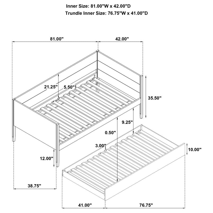 Calinda Wood Twin Daybed With Trundle Natural - 300685