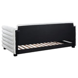 Patricia Boucle Upholstered Twin Day Bed with Trundle White - 300716