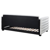 Patricia Boucle Upholstered Twin Day Bed with Trundle White - 300716