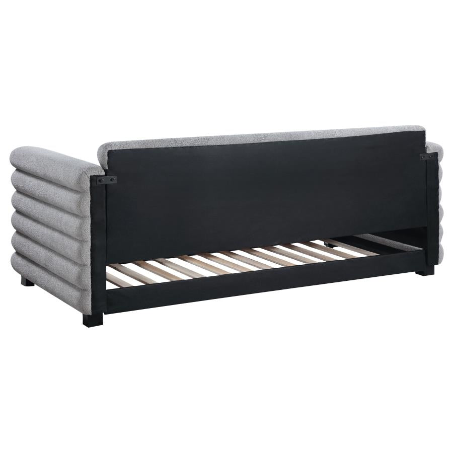 Patricia Boucle Upholstered Twin Day Bed with Trundle Grey - 300718