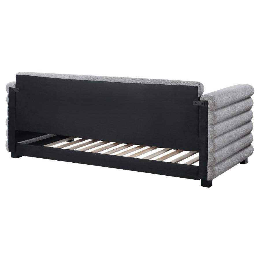 Patricia Boucle Upholstered Twin Day Bed with Trundle Grey - 300718