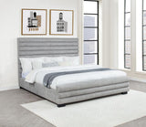 Patricia 58-inch Boucle Upholstered Eastern King Bed Grey - 300719KE