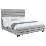 Patricia 58-inch Boucle Upholstered Eastern King Bed Grey - 300719KE