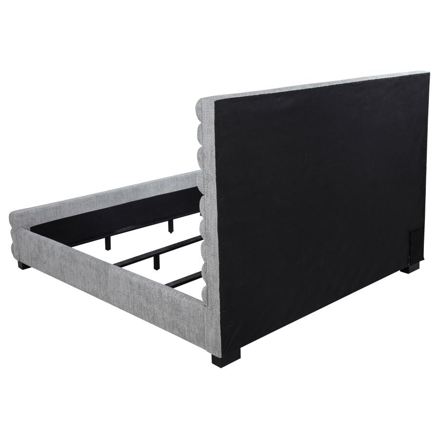 Patricia 58-inch Boucle Upholstered Eastern King Bed Grey - 300719KE
