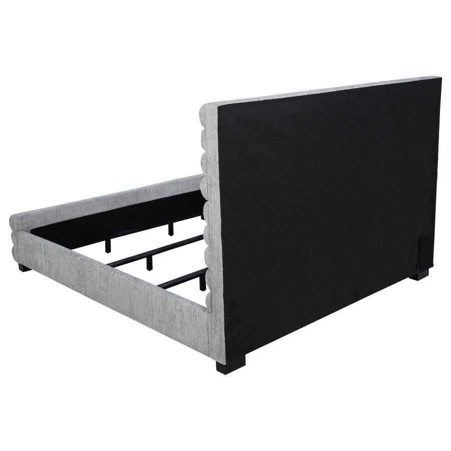 Patricia 58-inch Boucle Upholstered California King Bed Grey - 300719KW