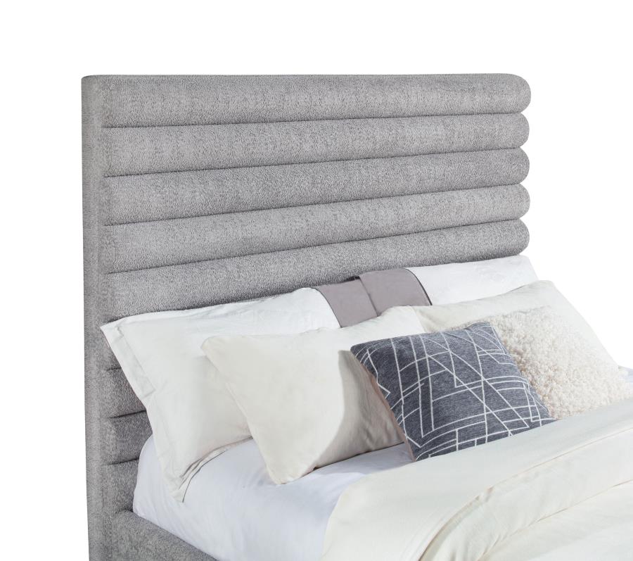Patricia 58-inch Boucle Upholstered Queen Bed Grey - 300719Q