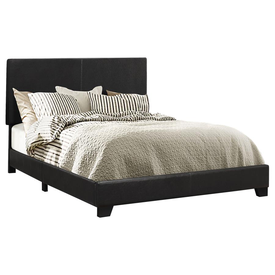 Dorian Faux Leather Upholstered Full Panel Bed Black - 300761F