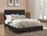 Dorian Faux Leather Upholstered Queen Panel Bed Black - 300761Q