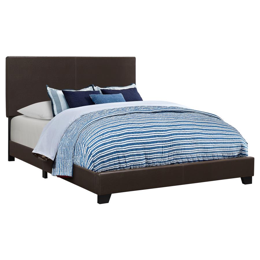 Dorian Faux Leather Upholstered Full Panel Bed Brown - 300762F