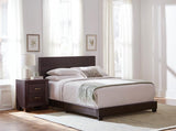 Dorian Faux Leather Upholstered California King Bed Brown - 300762KW
