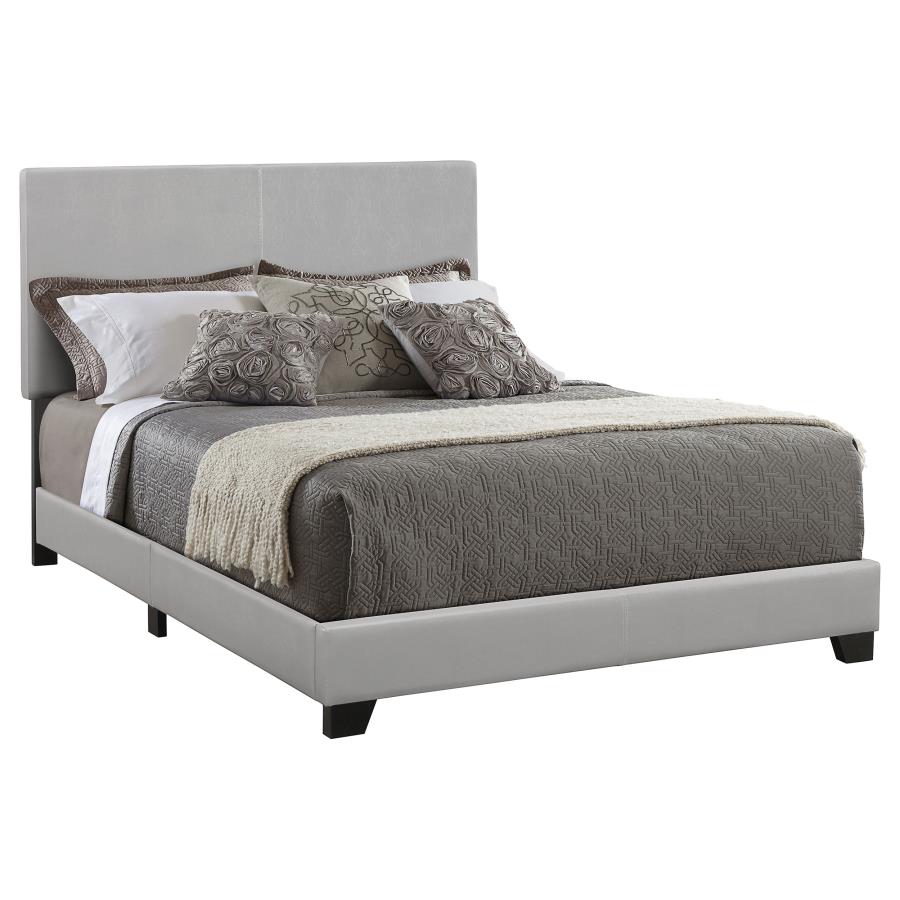 Dorian Faux Leather Upholstered Full Panel Bed Grey - 300763F