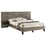 Marley Upholstered Queen Wall Panel Bed Light Brown - 300833Q
