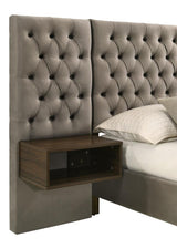 Marley Upholstered Queen Wall Panel Bed Light Brown - 300833Q
