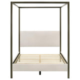 Monroe Upholstered Queen Canopy Bed Vanilla - 300834Q