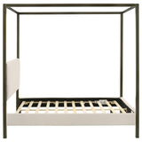Monroe Upholstered Queen Canopy Bed Vanilla - 300834Q