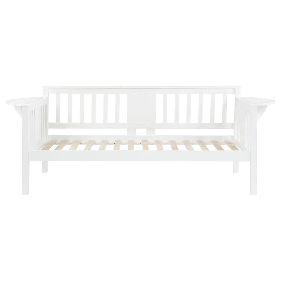 Bethany Wood Twin Daybed with Drop-down Tables White - 300837