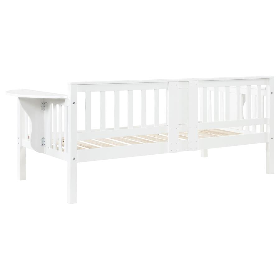 Bethany Wood Twin Daybed with Drop-down Tables White - 300837