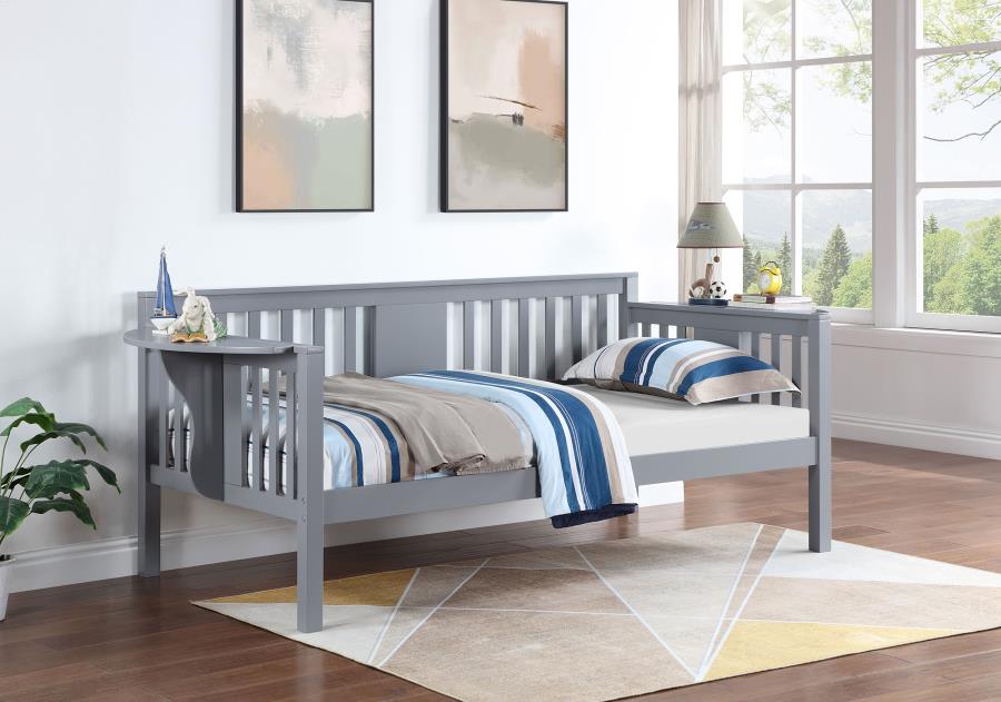 Bethany Wood Twin Daybed with Drop-down Tables Grey - 300838