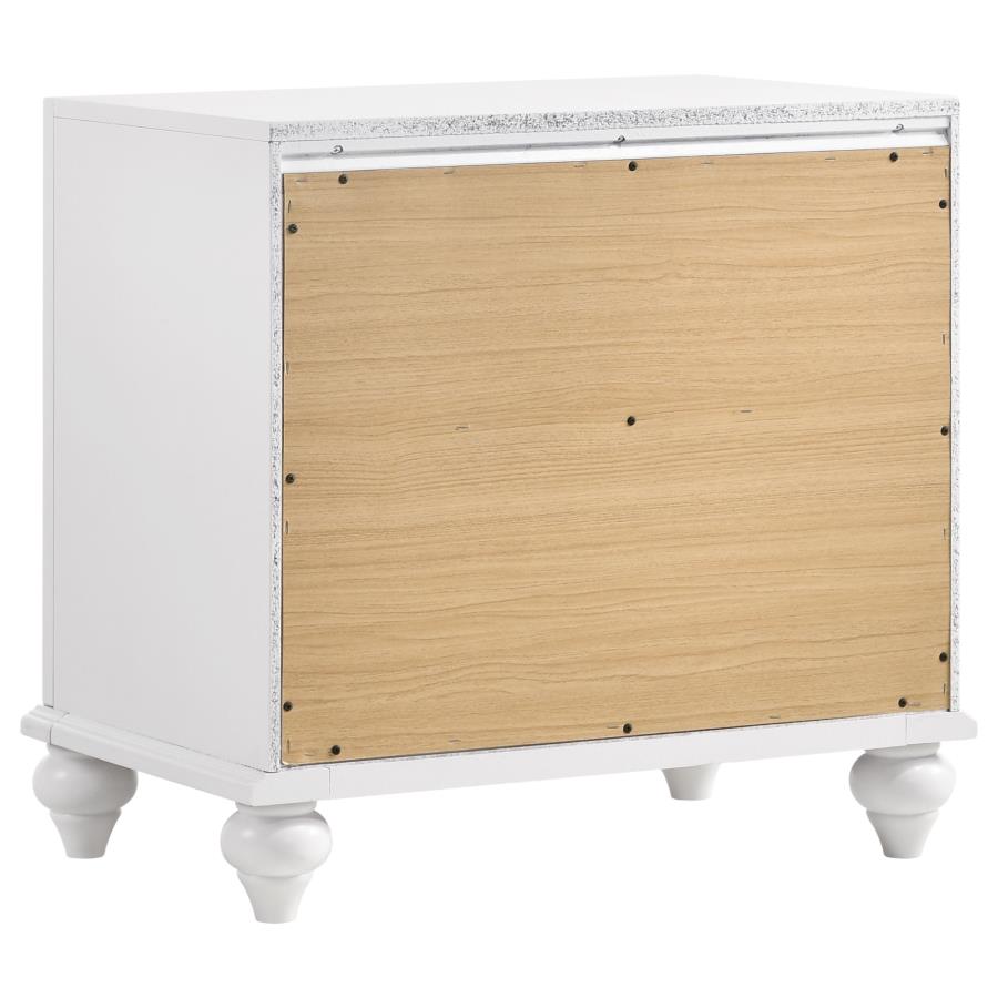 Barzini 4-piece Eastern King Bedroom Set White - 300843KE-S4