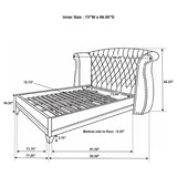Barzini Upholstered California King Wingback Bed White - 300843KW