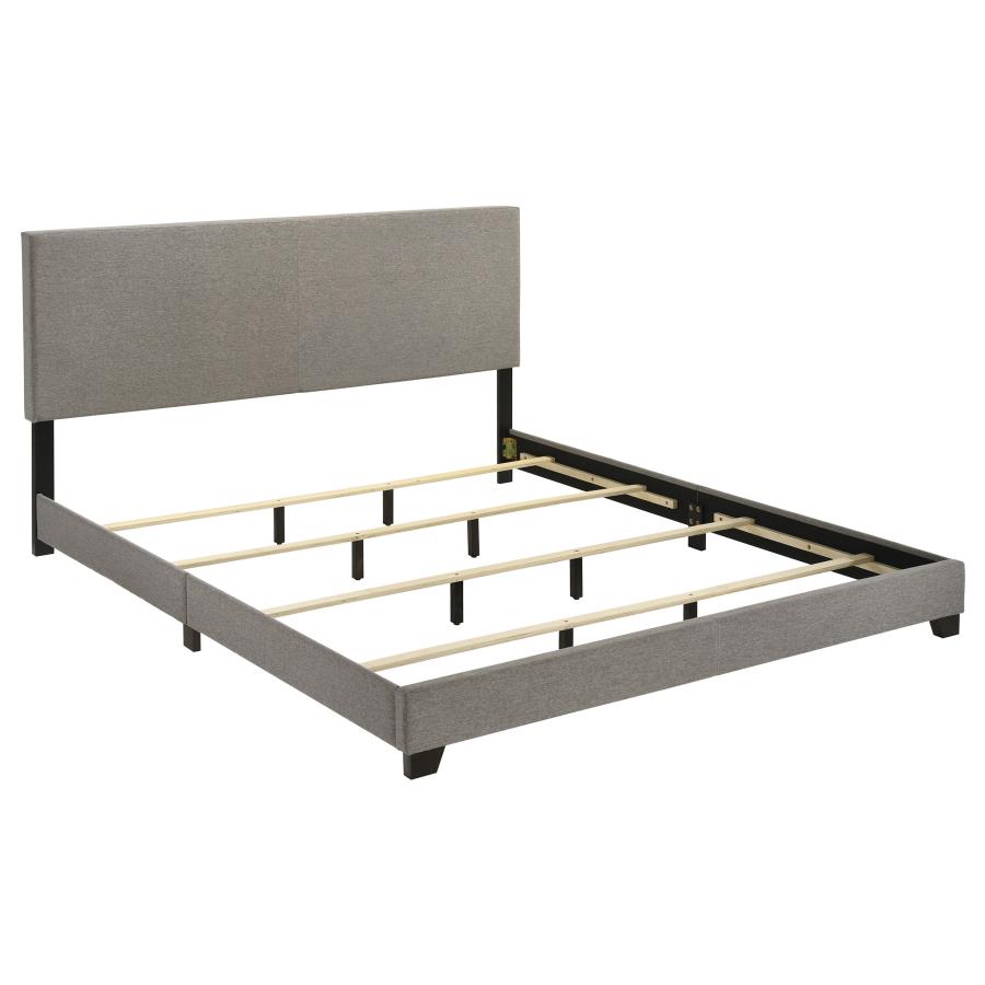 Dorian Fabric Upholstered Eastern King Panel Bed Taupe - 300851KE