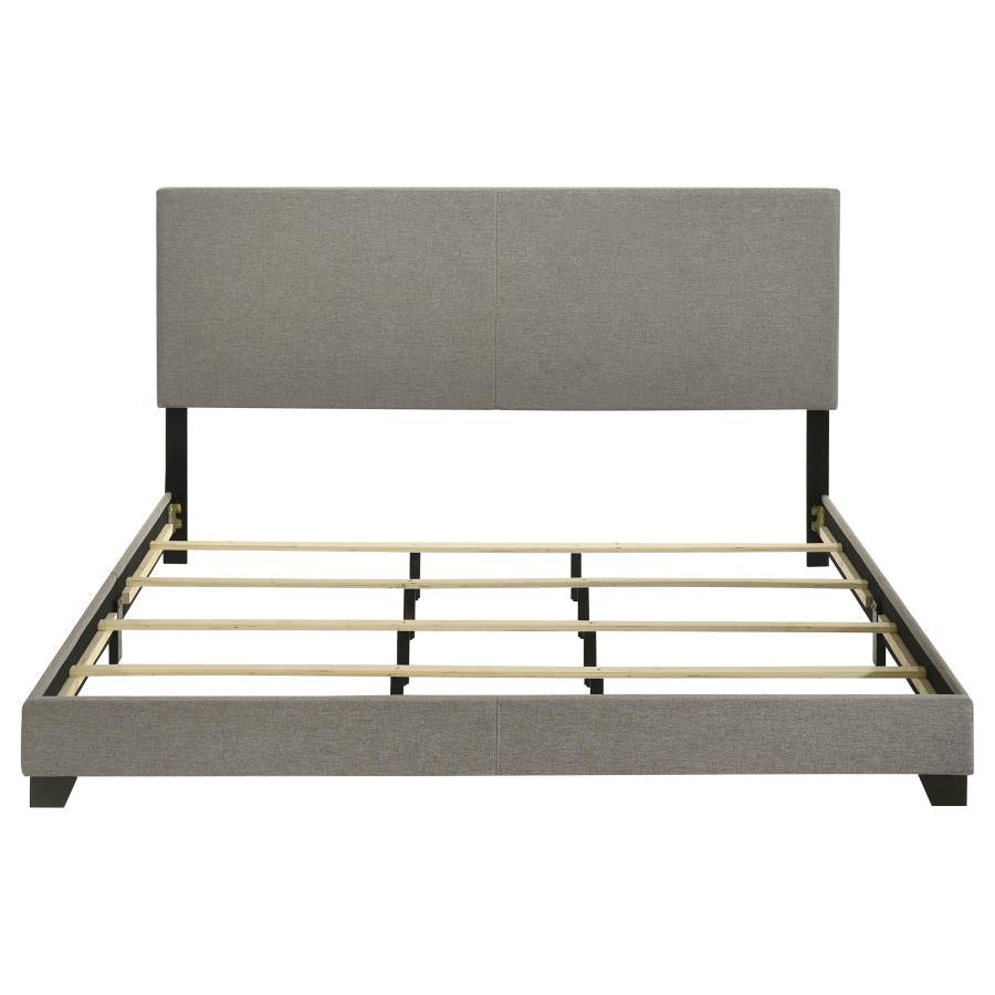 Dorian Fabric Upholstered Eastern King Panel Bed Taupe - 300851KE