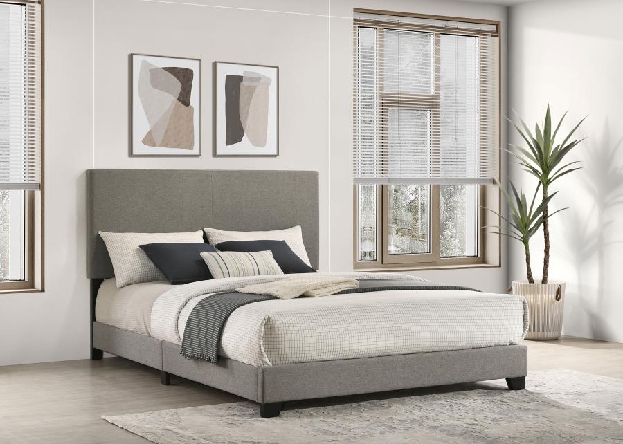 Dorian Fabric Upholstered Queen Panel Bed Taupe - 300851Q