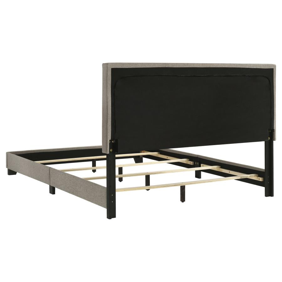 Dorian Fabric Upholstered Queen Panel Bed Taupe - 300851Q