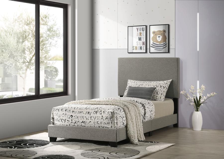 Dorian Fabric Upholstered Twin Panel Bed Taupe - 300851T