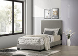 Dorian Fabric Upholstered Twin Panel Bed Taupe - 300851T