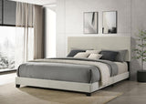 Dorian Fabric Upholstered Eastern King Panel Bed Cream - 300852KE