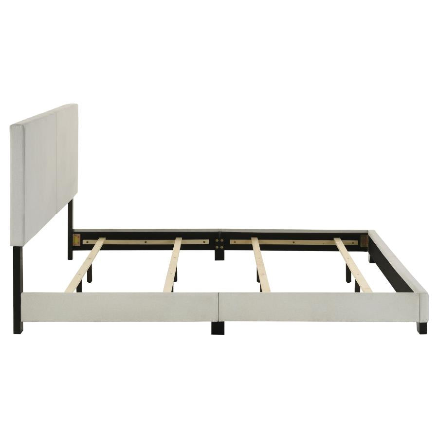 Dorian Fabric Upholstered Eastern King Panel Bed Cream - 300852KE