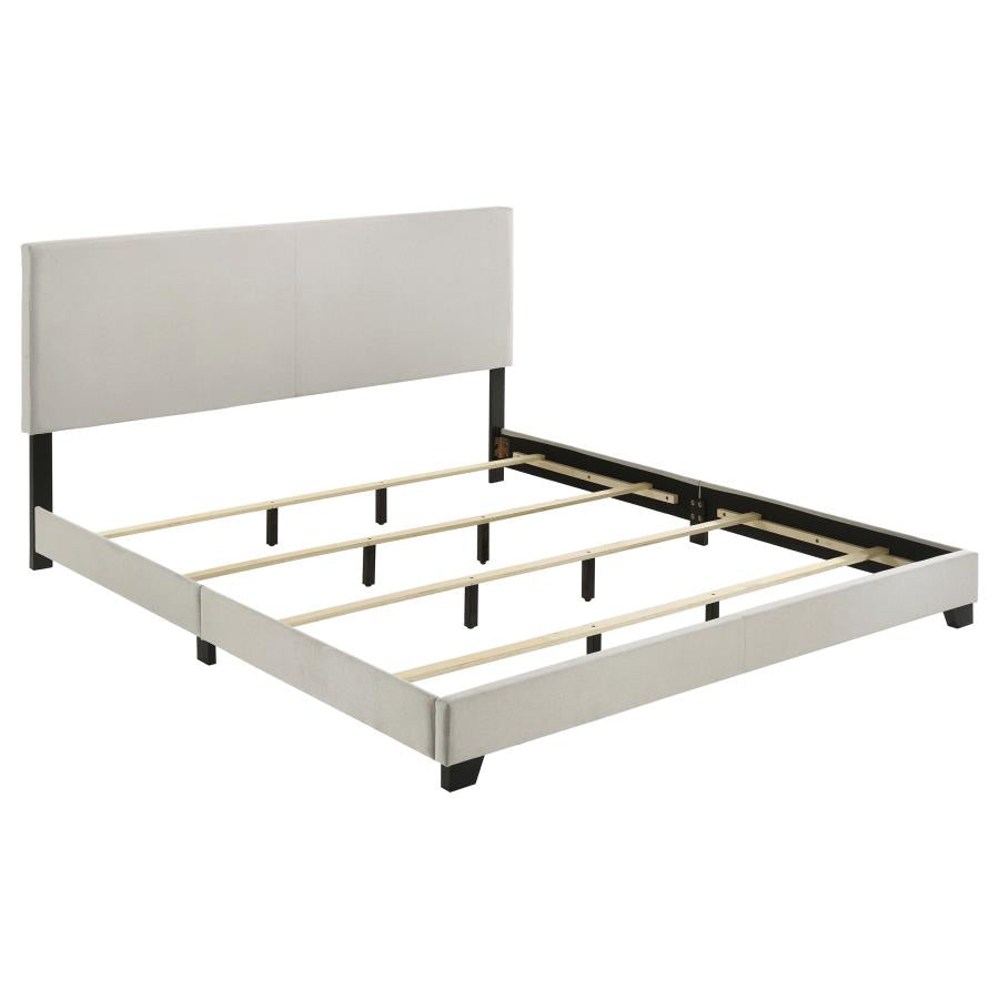 Dorian Fabric Upholstered California King Panel Bed Cream - 300852KW