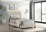 Dorian Fabric Upholstered Twin Panel Bed Cream - 300852T