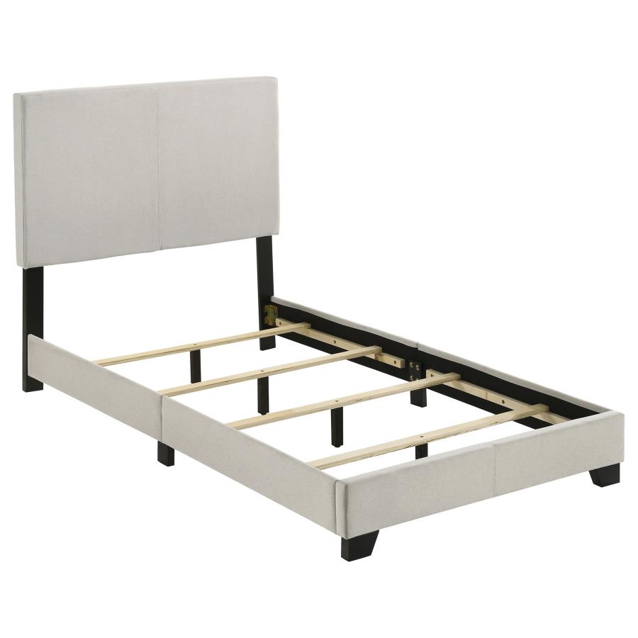 Dorian Fabric Upholstered Twin Panel Bed Cream - 300852T
