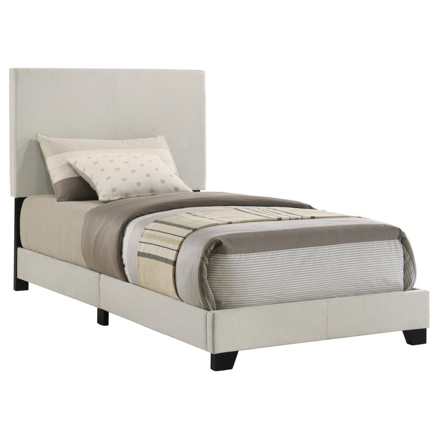 Dorian Fabric Upholstered Twin Panel Bed Cream - 300852T